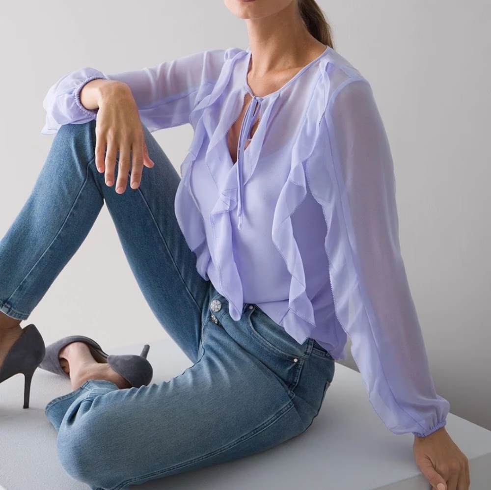 White House Black Market lavendar blouse